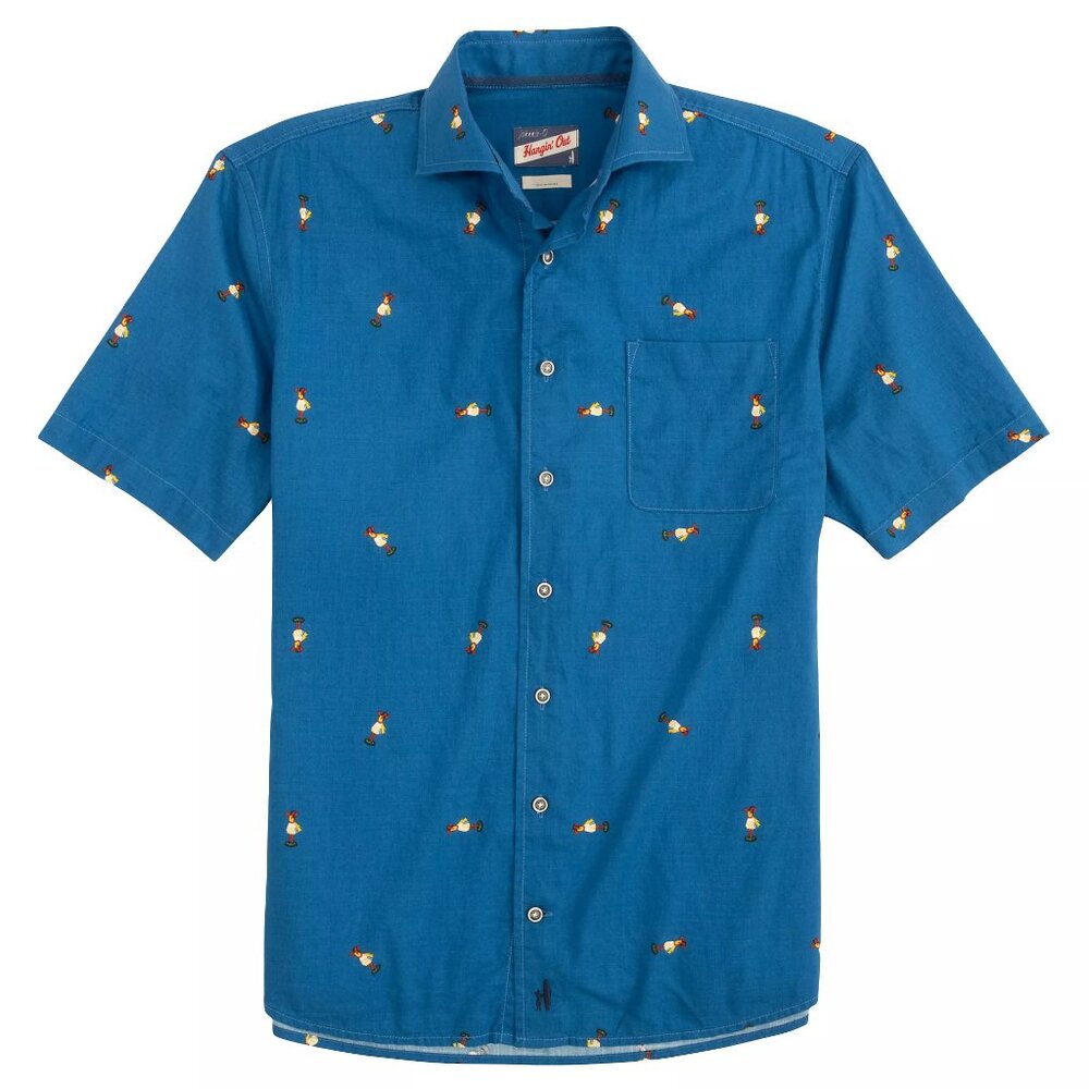 NWT Johnnie-O Chappy Short Sleeve Woven (Wake) Mens Clothing, Size: M